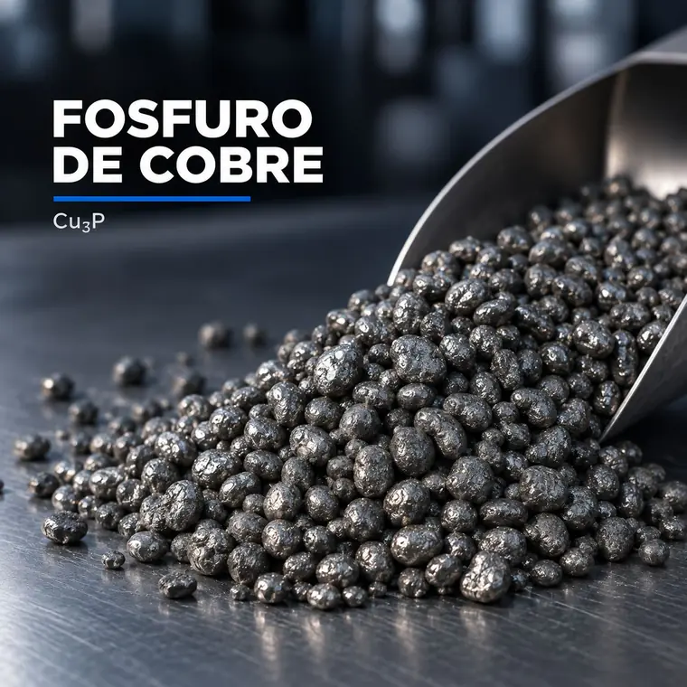 Fosfuro de cobre Cu3P para procesos de fundición y aleaciones